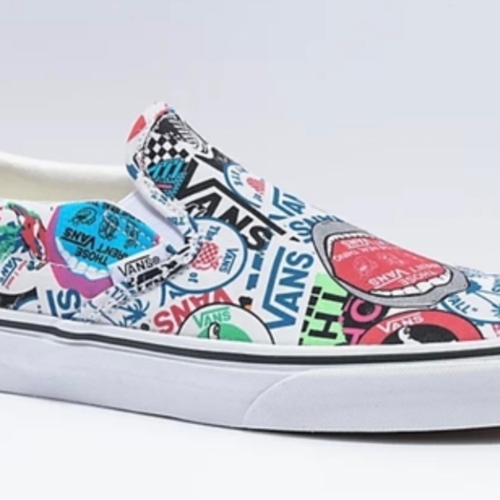 Vans Slip-On Mash-Up Stickers Skate Shoes Women's - Picture 2 of 8